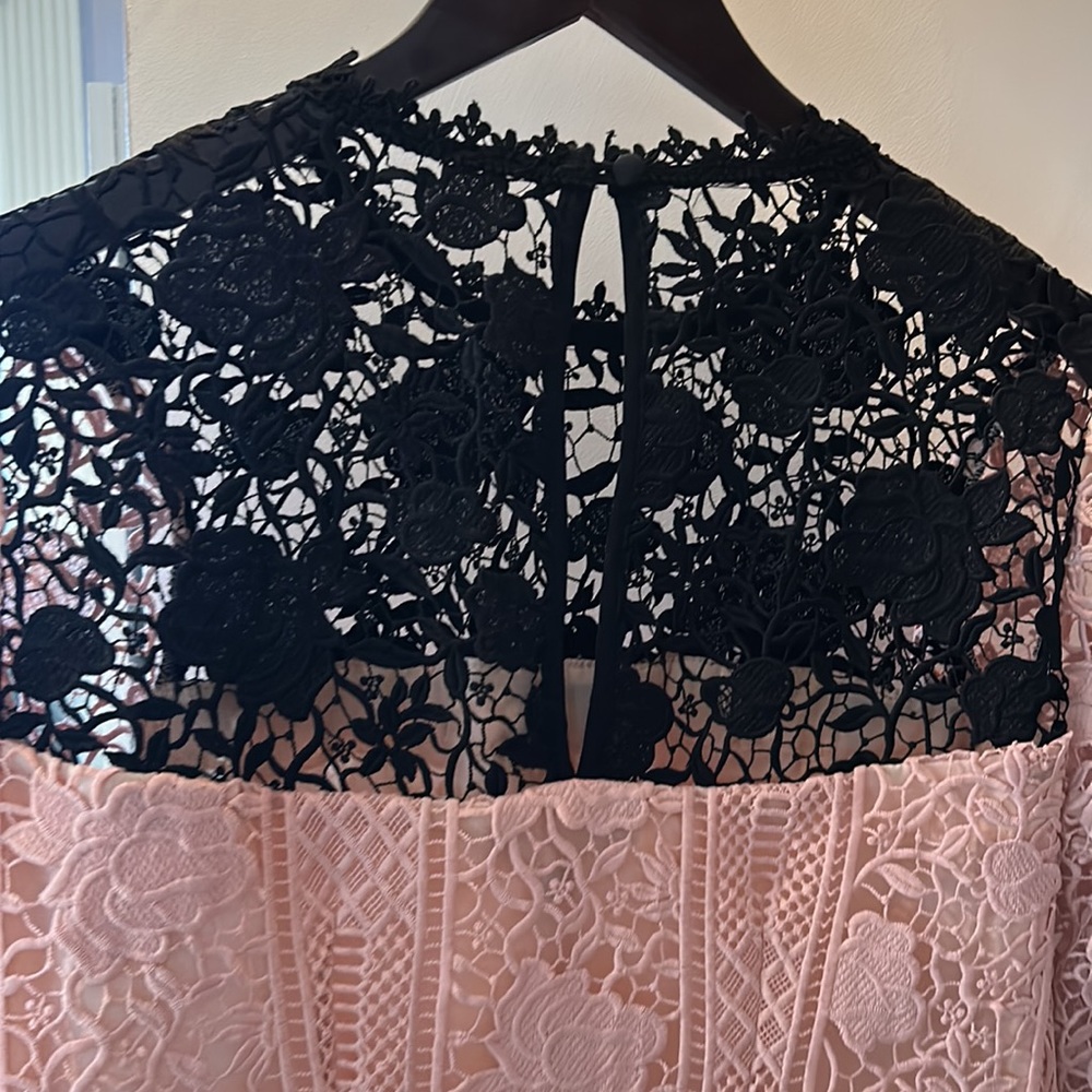 NWT Nanette Lepore Pink/black Lace formal top - Picture 5 of 6